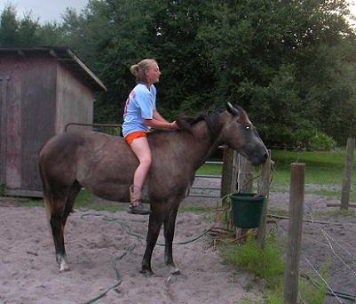 Makenzie and Babygirl, who doesn't need a bridle